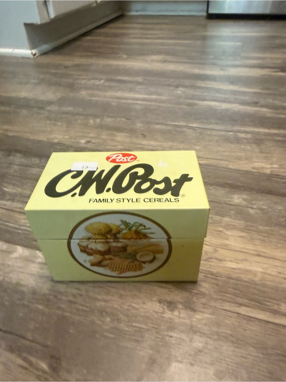 Vintage C.W. Post Family Style Cereals Decorative Box - Yellow